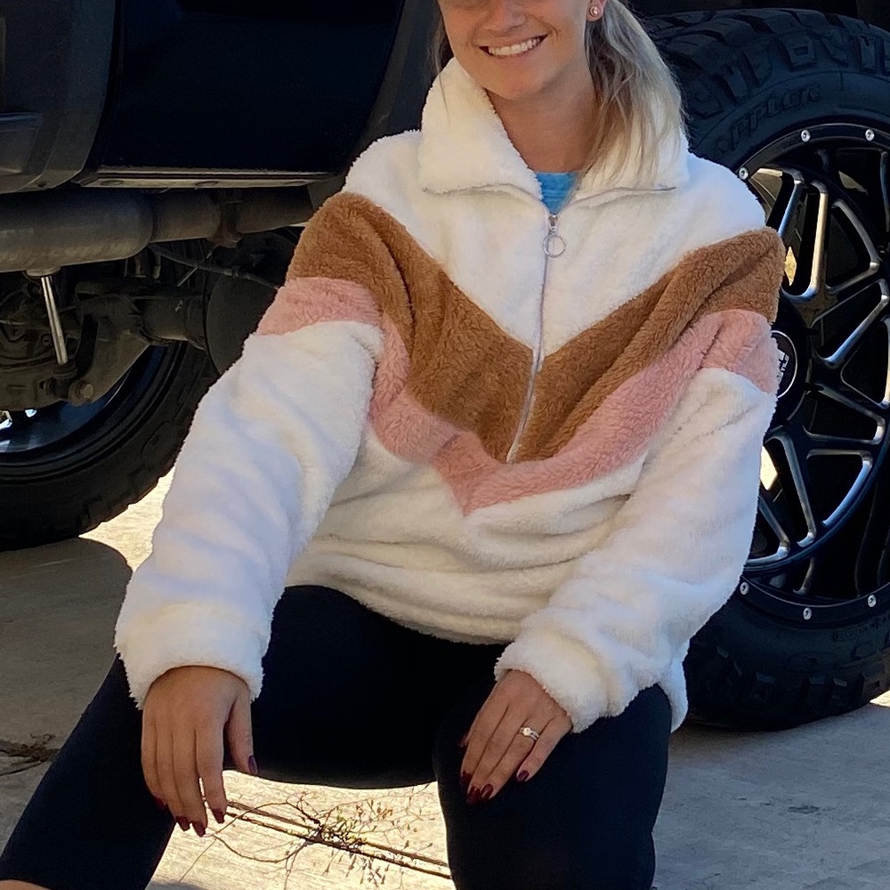 90s retro oversized Sherpa jacket